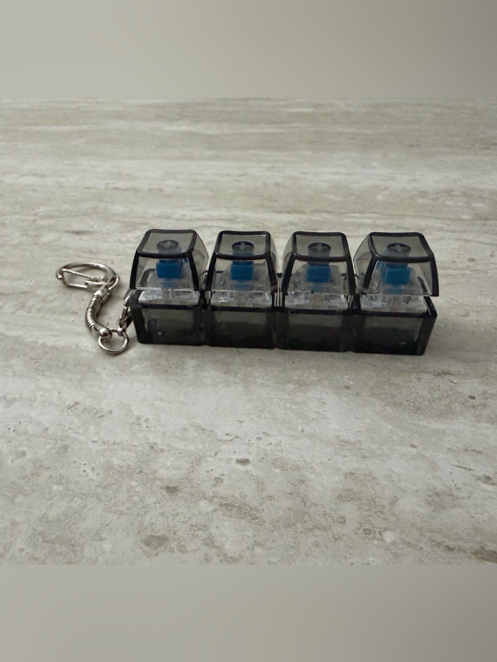 Fingertip Stress-Relief Keychain for Mechanical Keyboards